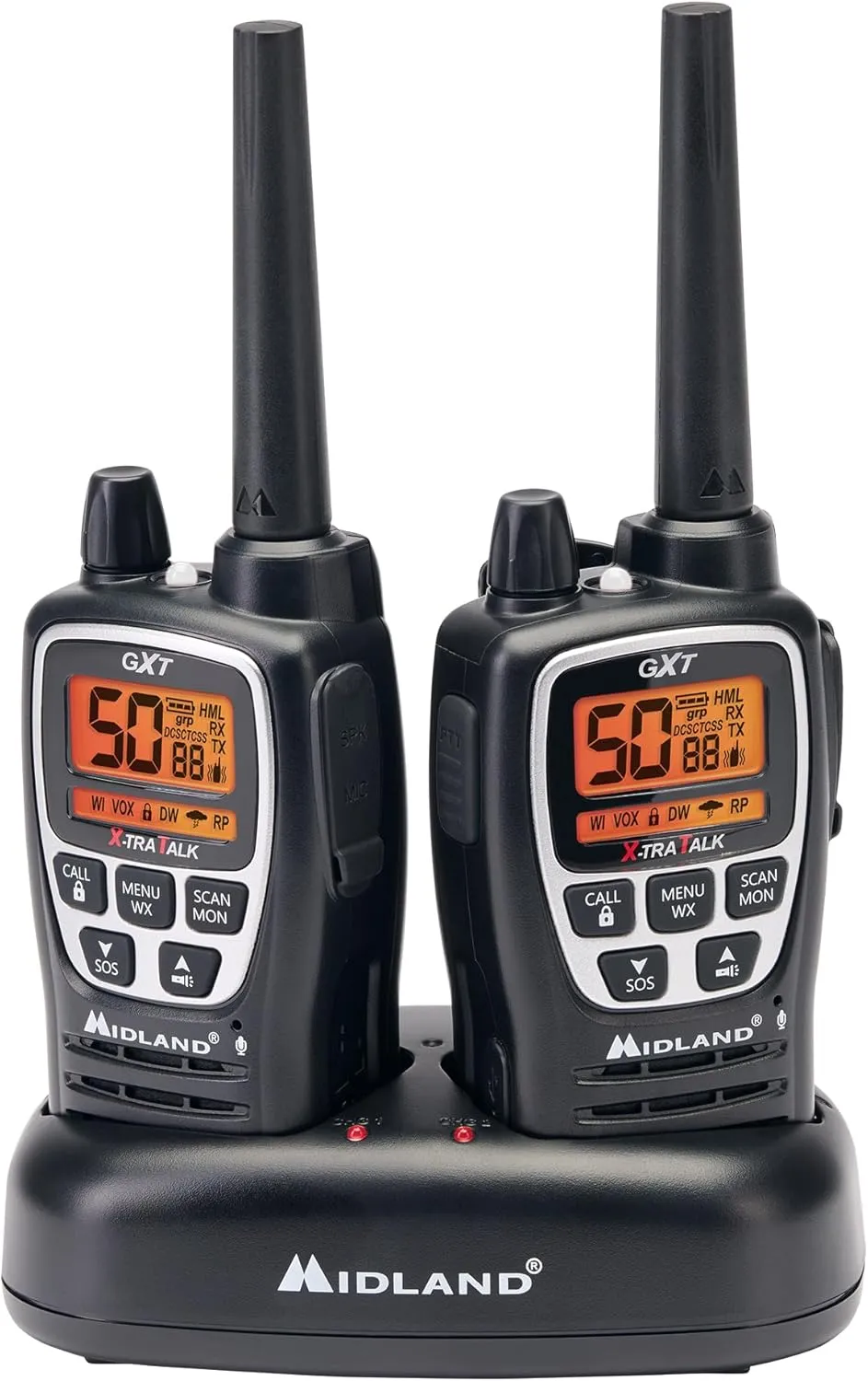 Midland GXT3000 GMRS Radio - 4 Pack Bundle w/Headsets & Chargers