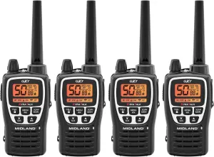 Midland GXT3000 GMRS Radio - 4 Pack Bundle w/Headsets & Chargers