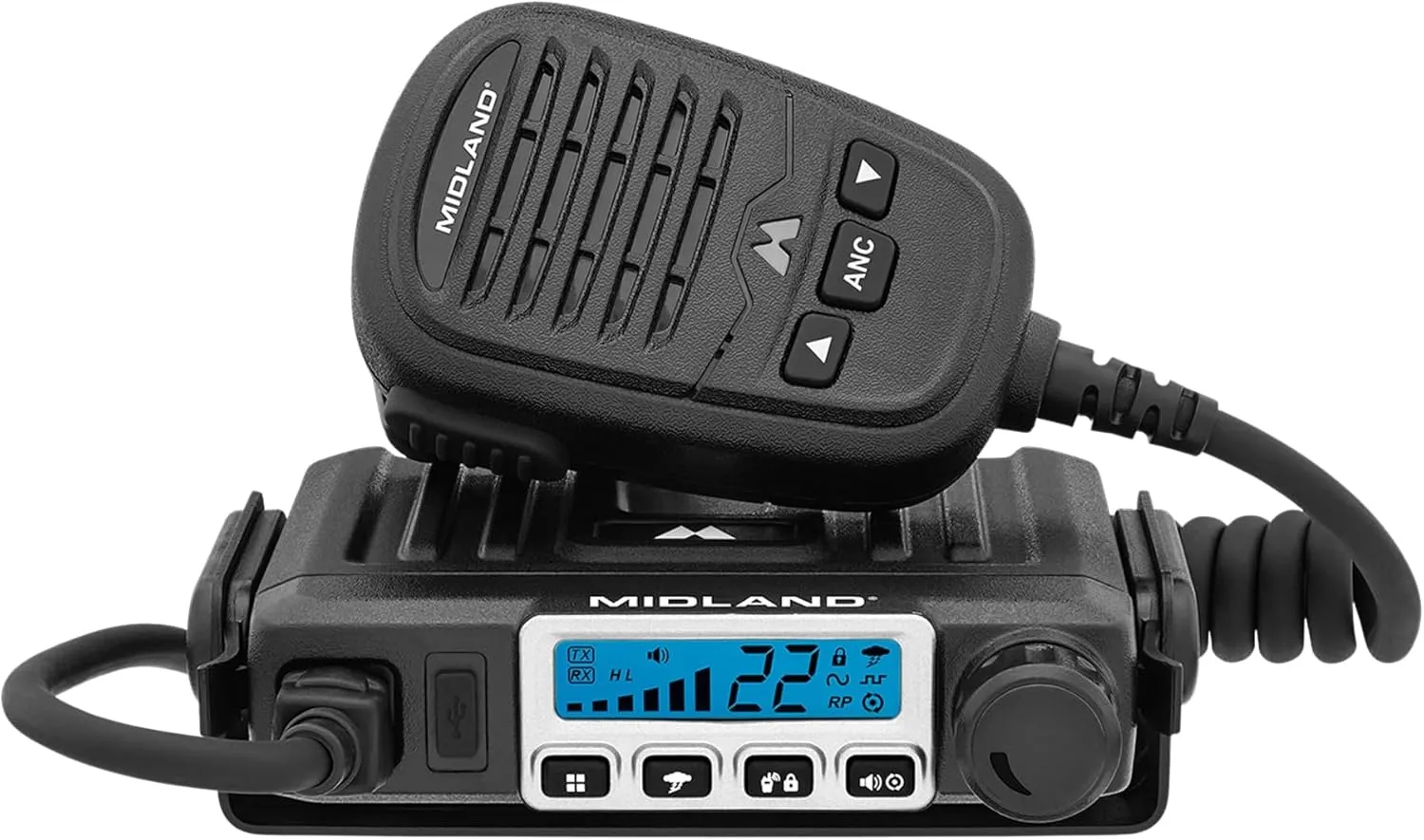 Midland – MXT115 - 15 Watt GMRS MicroMobile Two Way Trails Radio - Off Roading Outdoor RZR Farm - 8 Repeater Channels Extended Range - External Magnetic Mount Antenna - NOAA Weather Alerts