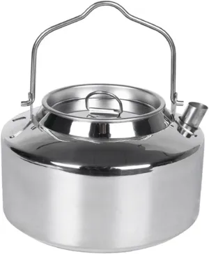 Mikikit Camping Cookware Portable Tea Kettle Outdoor Kettle Lockable Handle Stovetop for Camping