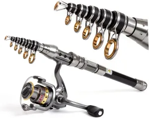 Milisten Mini Fishing Rod m Telescopic Sea Pole Carbon Fiber Stainless Steel Ring Aluminum Reel Seat for Family