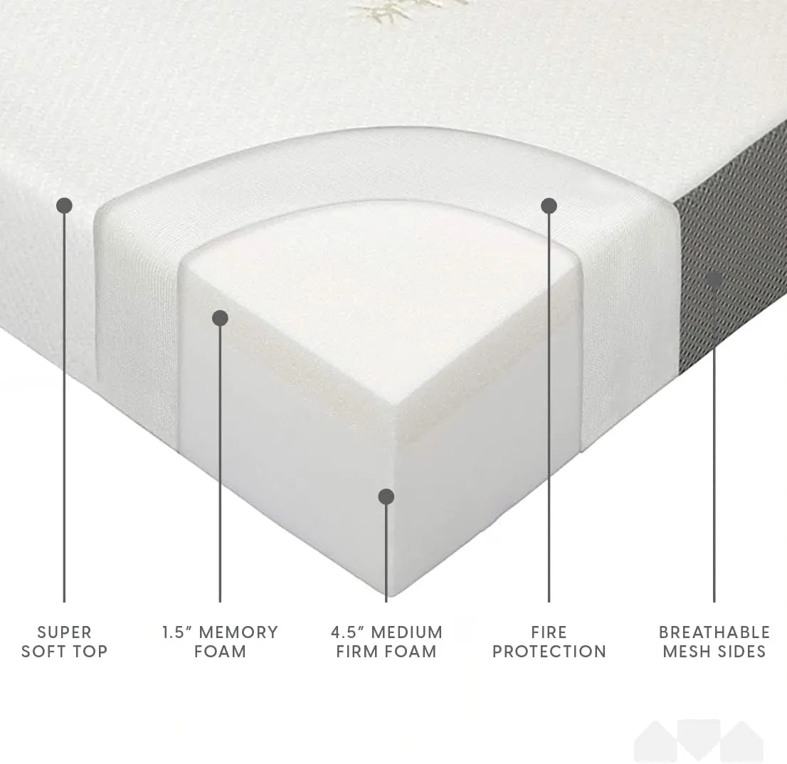 Milliard Trifold Mattress, Twin XL Size, 6 inch, Portable Foldable Mattress with Memory Foam & Washable Cover, Tri-Folding Floor Bed, Camping, Fold Up Guest Bed, RV Travel, Sleepovers, 78" x 38"