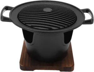 Mini Barbecue Grill, Portable Mini Grill Compact Cast Aluminum Frame Easy to Clean NonStick for Traveling Camping Picnics