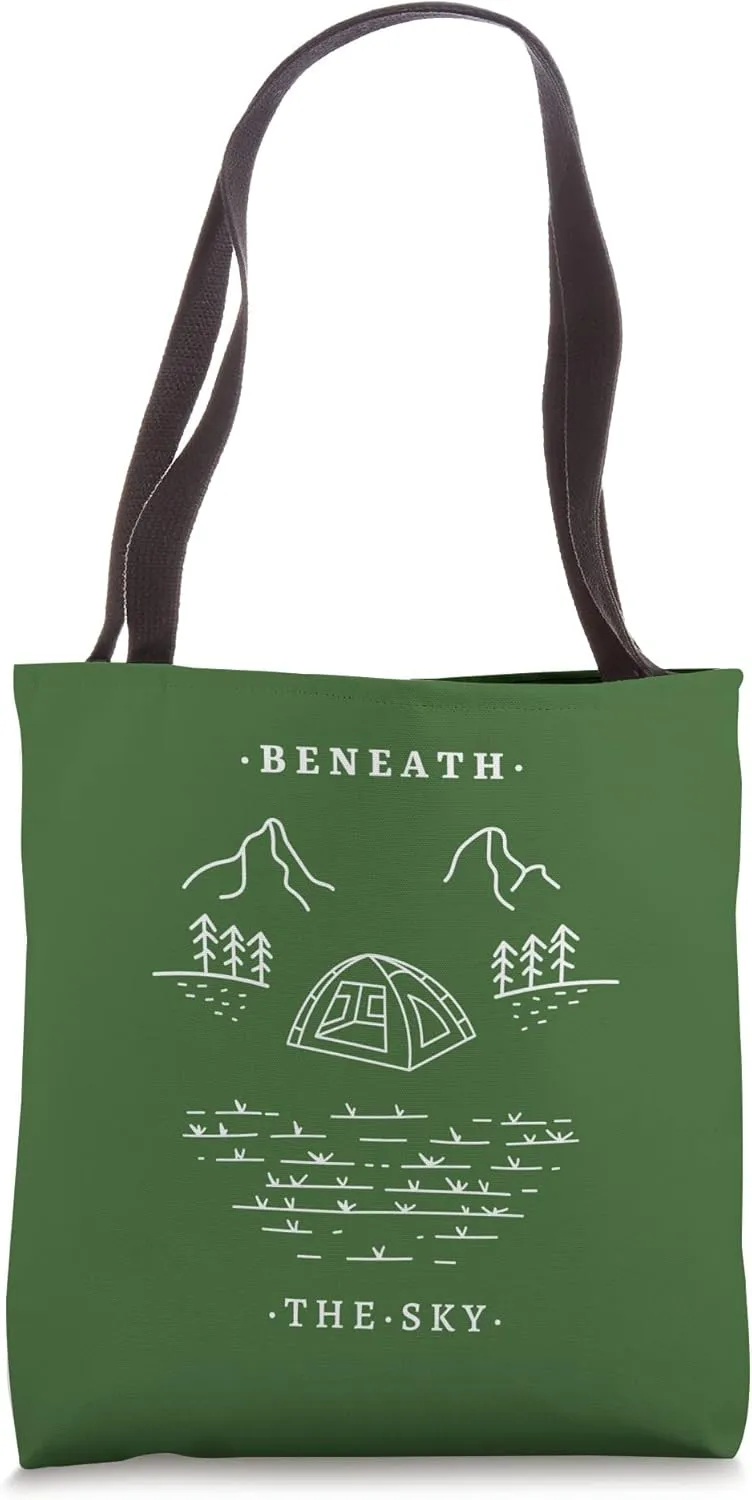 Minimalist Camping Beneath The Sky Outdoor Camper Design Tote Bag