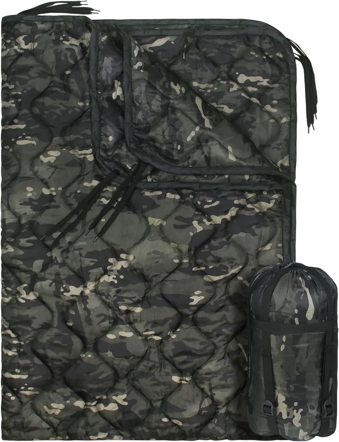 Mirzoyan Woobie Blanket, Military Poncho Liner Camo Insulated Camping Woobie Blanket for Outdoor Hiking Survival Hunting