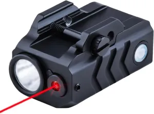 MLG-048 Red/Green Laser Light Flashlight Sight Combo (Rechargeable)，LED 600 Lumens Tactical Flashlight with Laser，Compact Rail Mount Tactical Flashlight Laser Beams，with Strobe Mode