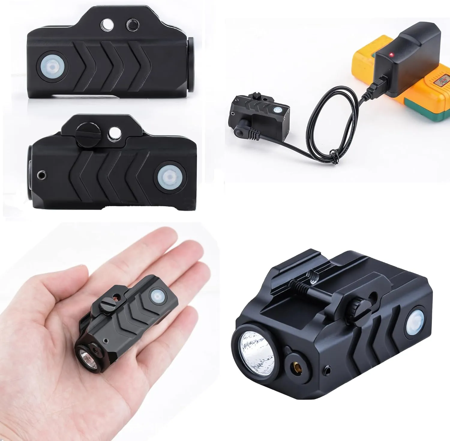 MLG-048 Red/Green Laser Light Flashlight Sight Combo (Rechargeable)，LED 600 Lumens Tactical Flashlight with Laser，Compact Rail Mount Tactical Flashlight Laser Beams，with Strobe Mode