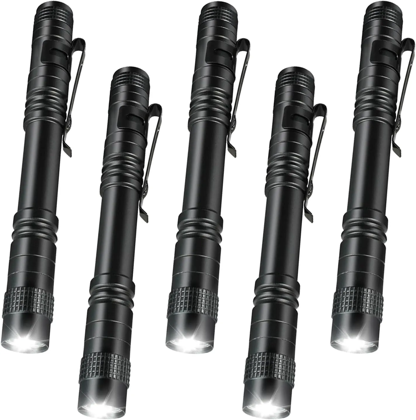 MODOAO Mini Small LED Handheld Pen Flashlights, Clip Led Pen Pocket Light Torch, Small Light Flashlights for Camping Outdoor Emergency Lighting (5)