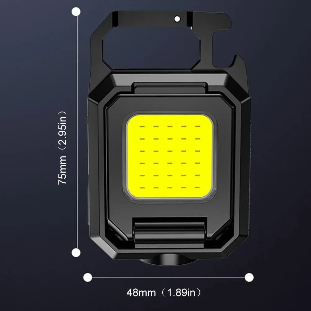 MODOAO Multifunctional Strong Light Long-Range Keychain Flashlight, Mini Convenient COB Flashlight, Rechargeable and Waterproof, Suitable for Outdoor Camping, Home Lighting, Emergency Maintenance (2)