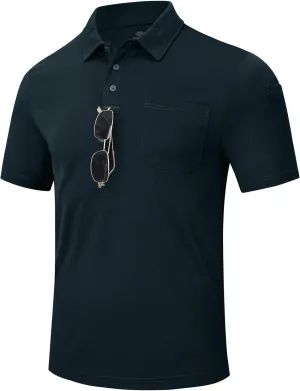 MoFiz Mens Camo Polo Golf Shirts Lightweight Dry Fit Pique Short Sleeve Collared Hiking T-Shirts Dry fit Activewear