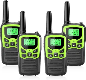 MOICO Walkie Talkies for Adults with 22 FRS Channels, LED Flashlight, VOX Scan LCD Display, Long Range Family Walkie Talkie Radios for Hiking Camping Trip (Green)