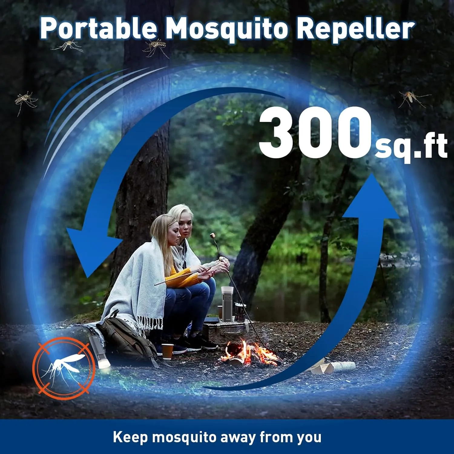 Mosquito Repeller for Outdoors, Mosquito Repellent Flashlight with 6000 mAh Ultra Capacity, Mosquito Repellent Flashlight, Rechargeable Cordless Outdoor Camping Mosquito Repeller, Gray