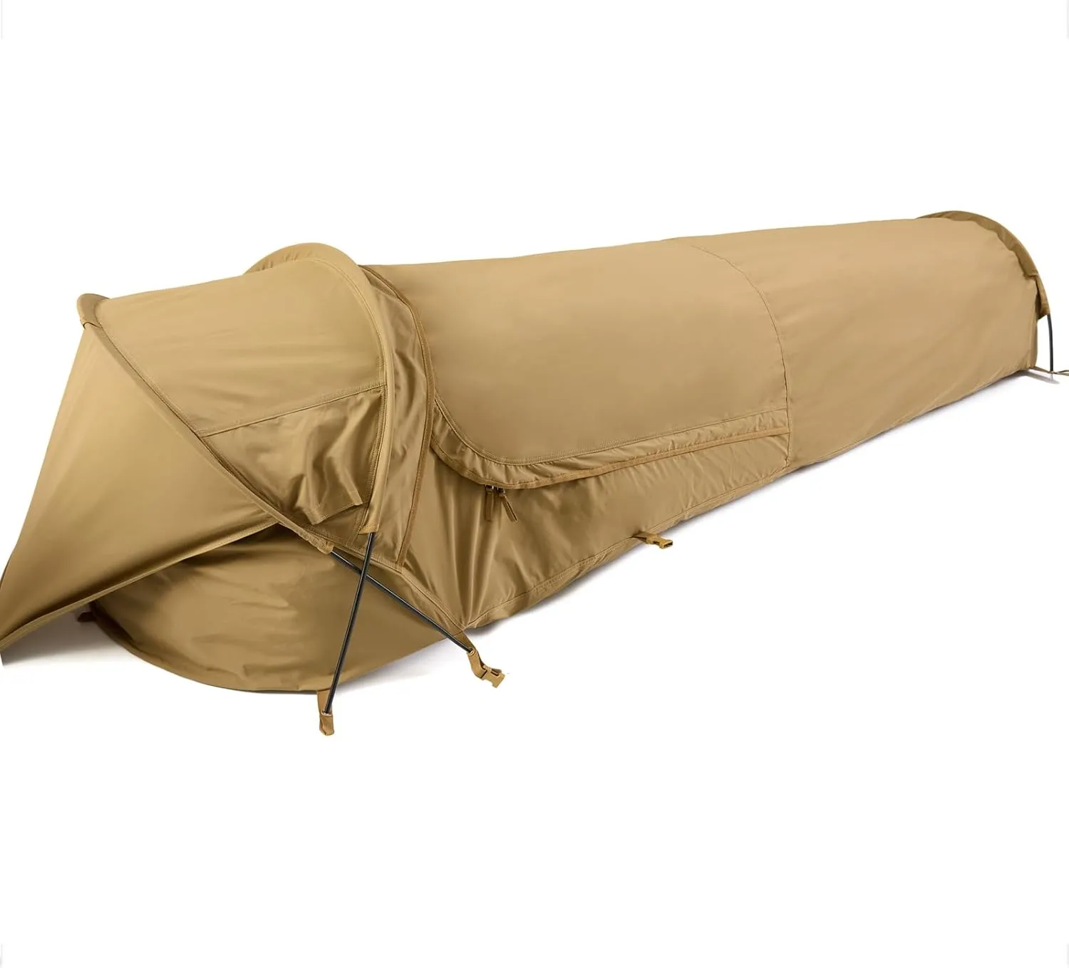MT Military Hideaway Bivy Cover Stealth Compact Single-Pole Hooped Tent for Modular Sleeping Bags with Mosquito Bug Net Mesh,Waterproof Breathable Outer Shell, Minimalist Shelter