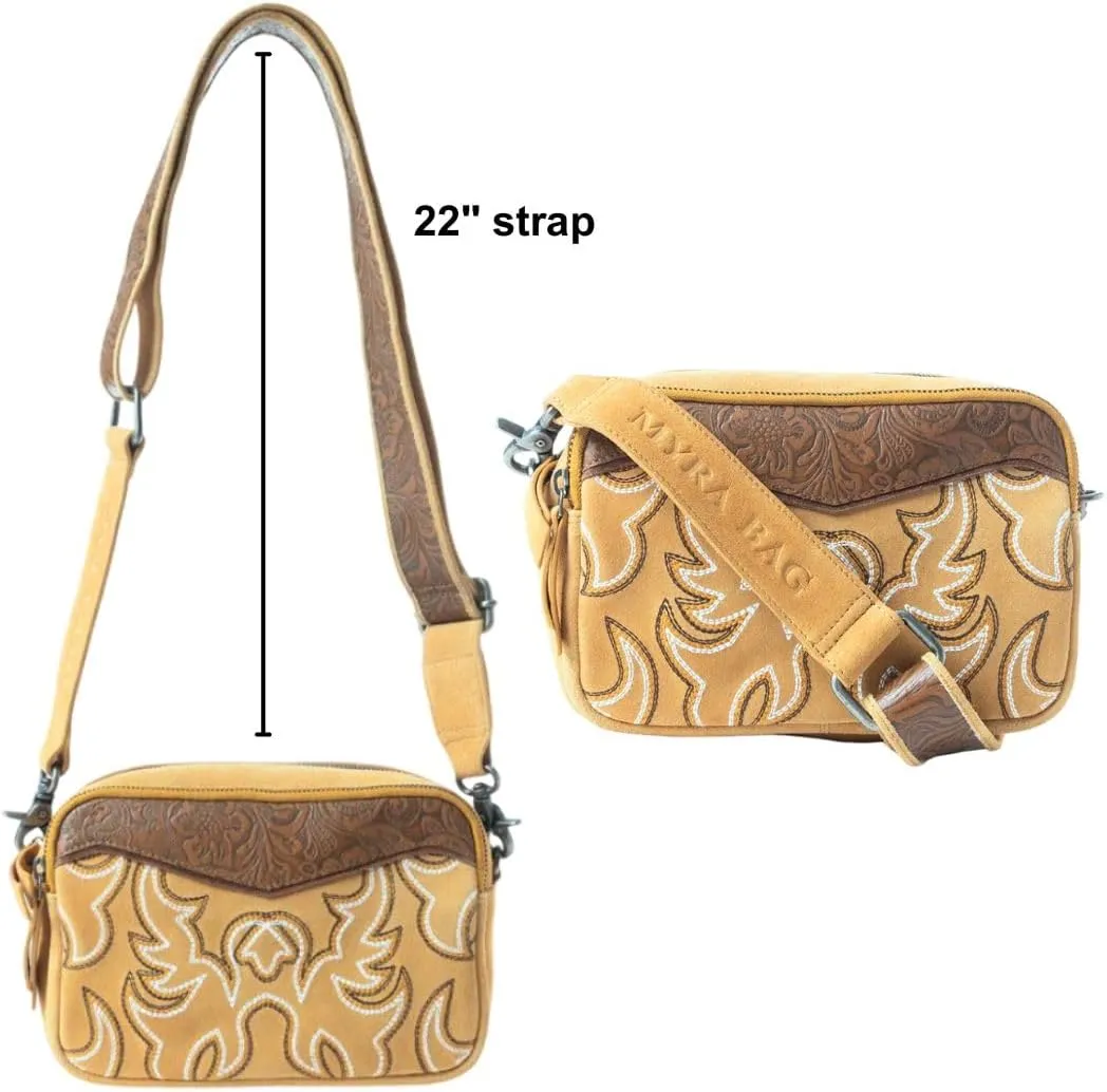 Myra Bag Western Leather Shoulder Bag for Women - Cowgirl Boho Country Crossbody Purse
