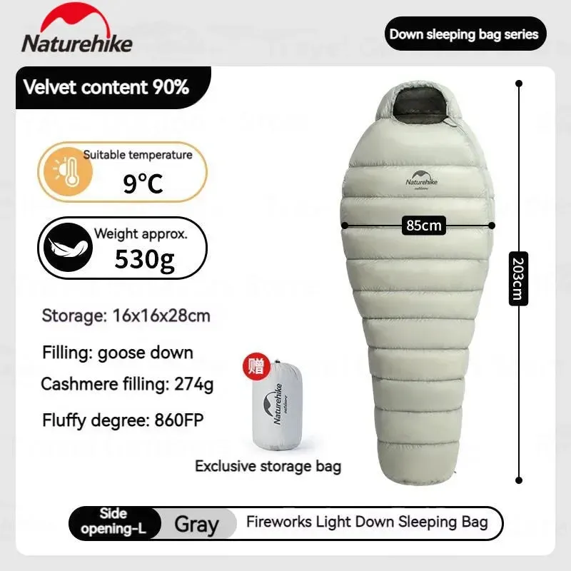NATUREHIKE Ultralight 860FP Goose Down Mummy Sleeping Bag – Compact, Waterproof & Winter-Ready