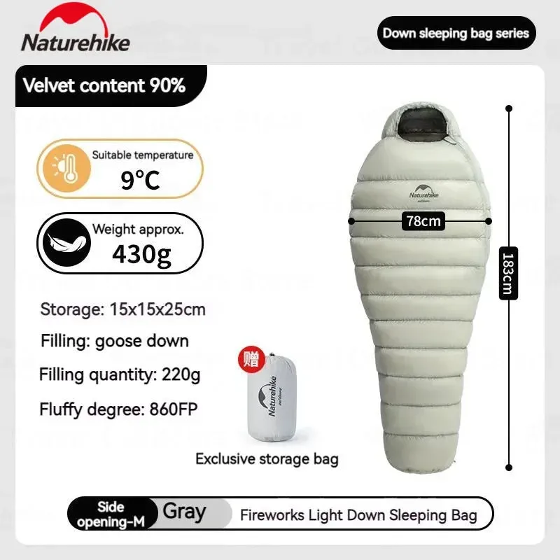 NATUREHIKE Ultralight 860FP Goose Down Mummy Sleeping Bag – Compact, Waterproof & Winter-Ready