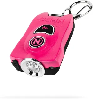 NEBO MYPAL Rechargeable Keychain Flashlight & Safety Alarm | 400 Lumens, 7 Light Modes, Loud 115db Alarm, Durable & Water Resistant for Personal Security, Includes Charging Cable — Pink