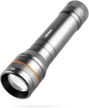 NEBO Newton Powerful LED Handheld Flashlight | AA Battery Powered Compact Waterproof Flashlight | Storm Gray | Available in 500, 1000, 1500 Lumens