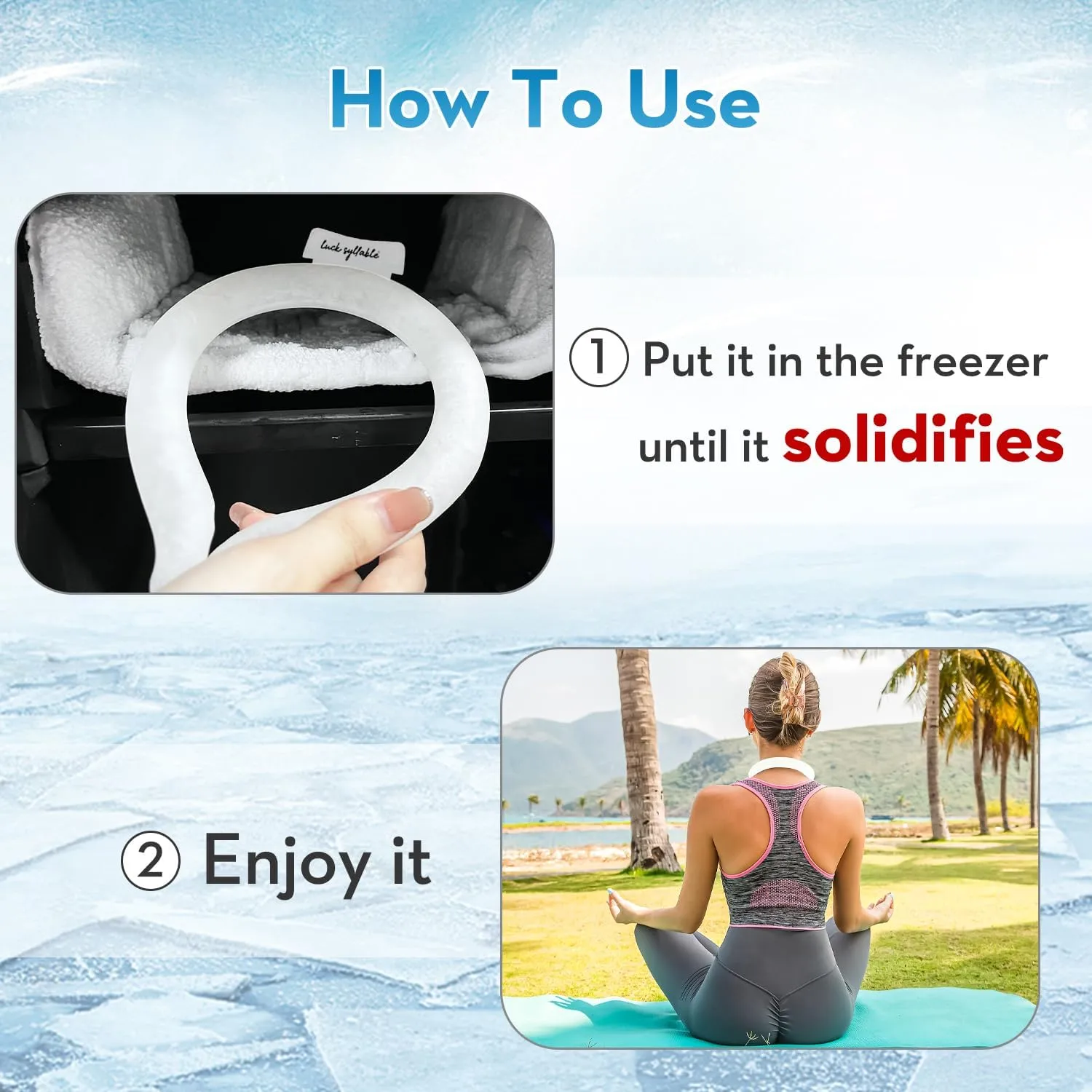 Neck CoolingTube with Insulated Bag, Reusable Ice Coolers Wearable Body CoolingProducts, Neck Coolers for HotWeather (White*2)