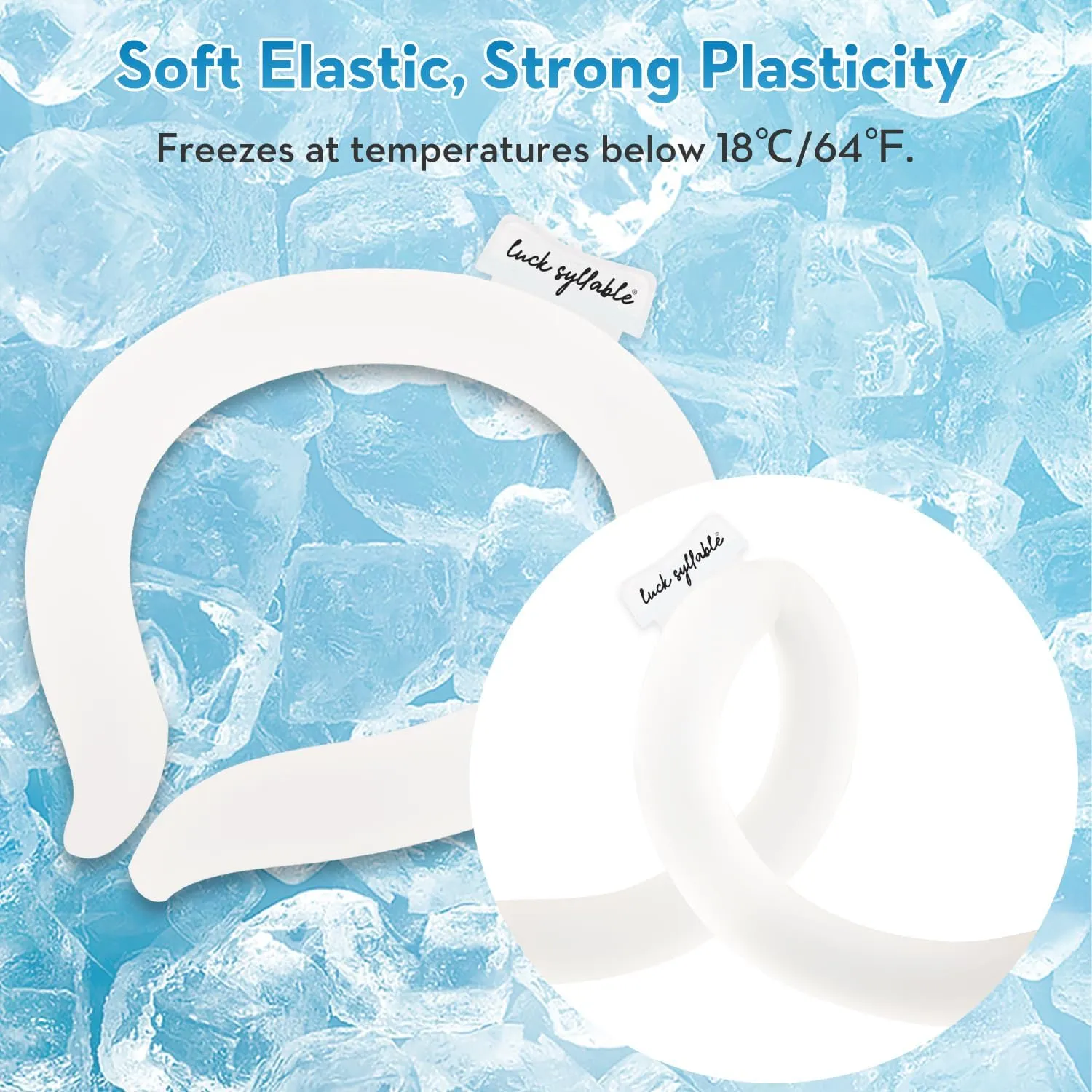 Neck CoolingTube with Insulated Bag, Reusable Ice Coolers Wearable Body CoolingProducts, Neck Coolers for HotWeather (White*2)
