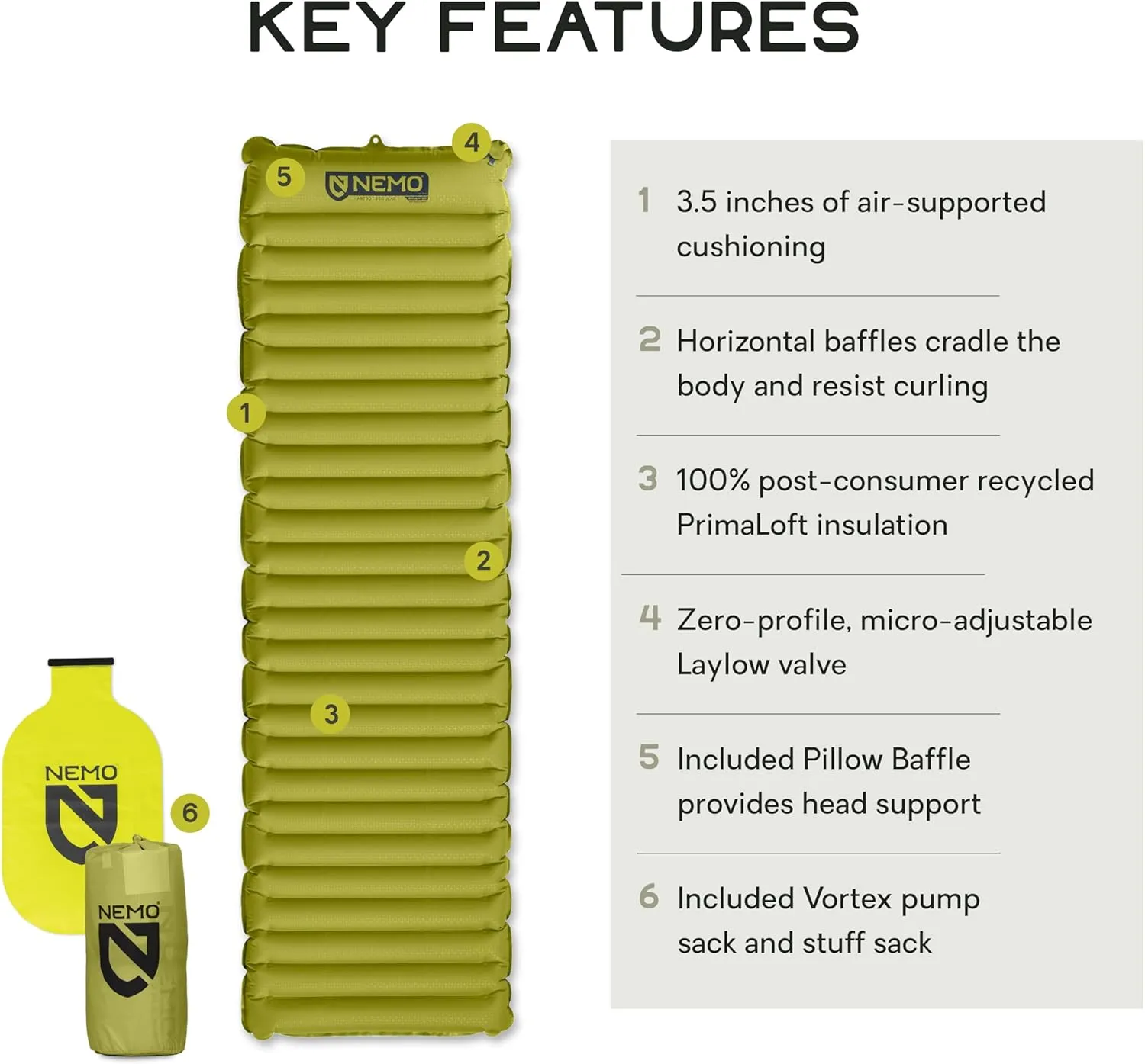 NEMO Equipment Astro Sleeping Pad - Regular - Birch Bud