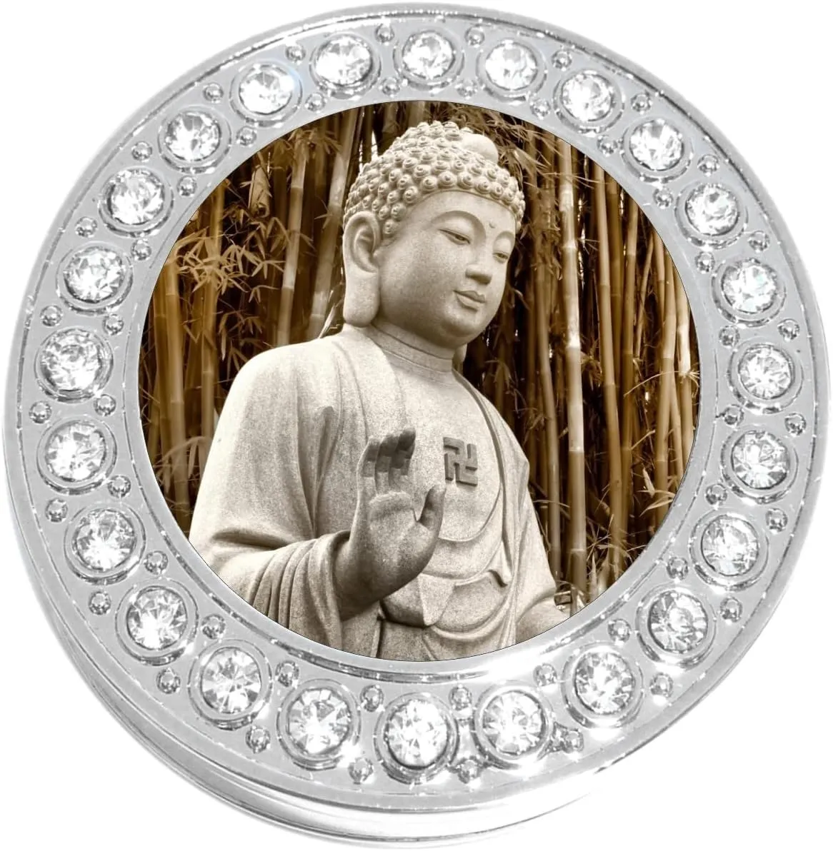 New Charms Buddha Statue Purse Hanger with Bling - Keeps Your Bag Off The Floor and Folds to Fit in Your Handbag
