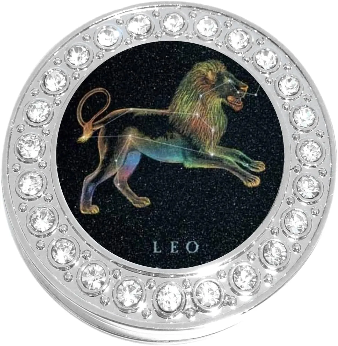 NewCharms Leo Lion Zodiac Stars Purse Hanger with Bling - Keeps Your Bag Off The Floor and Folds to Fit in Your Handbag