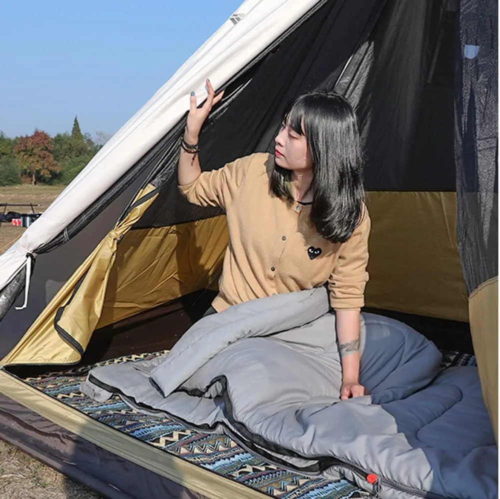 NIEH Tent Multi-Person Family Glamping Waterproof Double Layers Teepee Tent with Stove Hole