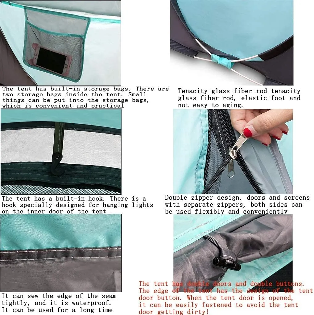 NIEH Tents Dome Frame Pop-Up Foldable Camping, to Build Picnic, Park Portable, Automatic 1 Second Speed Open Outdoor Spring Outing