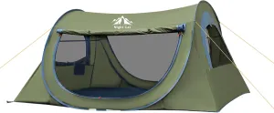 Night Cat Pop Up Tent: 2 Person Camping Tents Waterproof Instant Easy Setup Tunnel Tent for Family Outdoor