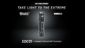 Nitecore EDC31 EDC31 Compact EDC Flashlight -3,500 Lumens, 380m Beam, Rechargeable, IP68 Waterproof, 4 Brightness Modes w/ECO-Sensa USB-C Charging Cable