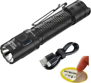 Nitecore MH12 Pro Tactical Flashlight, 3300 Lumen USB-C Rechargeable Long Throw Compact EDC Duty Light with Holster Sticker