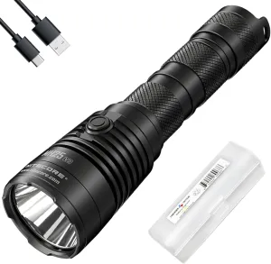 Nitecore MH25 v2 1300 Lumen 519 Yards Long Throw Tactical Flashlight, USB-C Rechargeable, with Lumentac Organizer