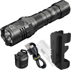 Nitecore P20iX 4000 Lumen USB-C Rechargeable Tactical Flashlight with Tactical and U-Shape Switch and LumenTac Organizer