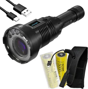 Nitecore P35i LEP Flashlight, 3000 Lumen USB-C Rechargeable Long Throw with Two NL2150HPi and LumenTac Organizer