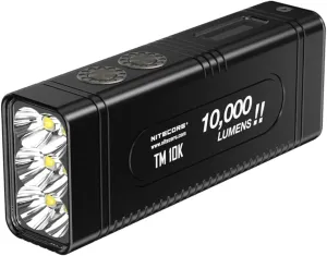 NITECORE TM10K TM10K Tiny Monster 10,000 Lumen Burst Rechargeable Flashlight, Black