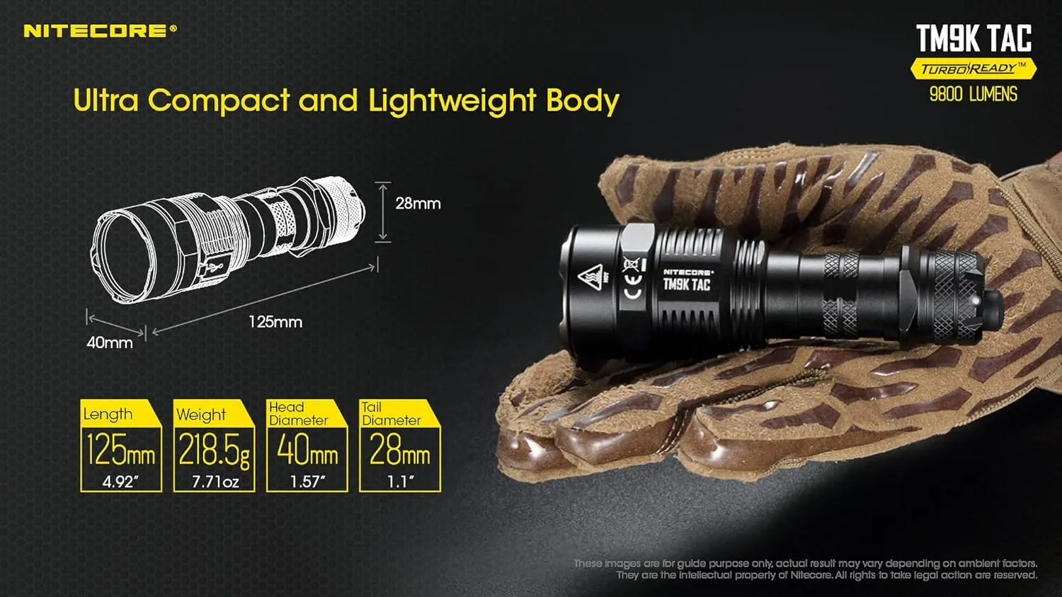 NITECORE TM9K RECHARGEABLE 9800 LUMENS
