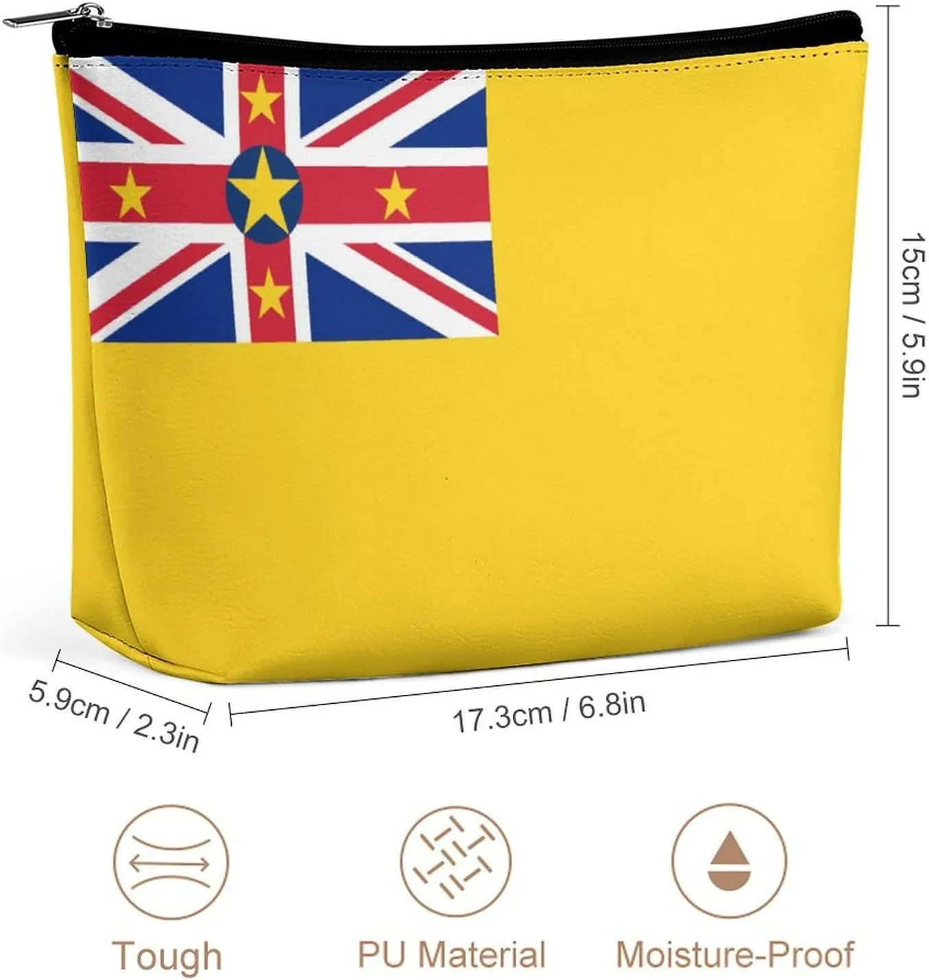 Niue Flag Makeup Bag for Purse Travel Cosmetic Organizer for Women Girls