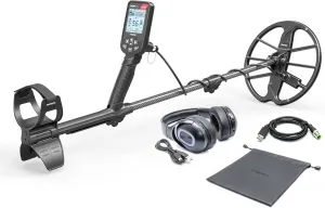 Nokta Simplex Ultra WHP Waterproof Metal Detector with Wireless Headphones and 11” Search Coil, Professional Metal Detectors with Accessories (with Wireless Headphones)