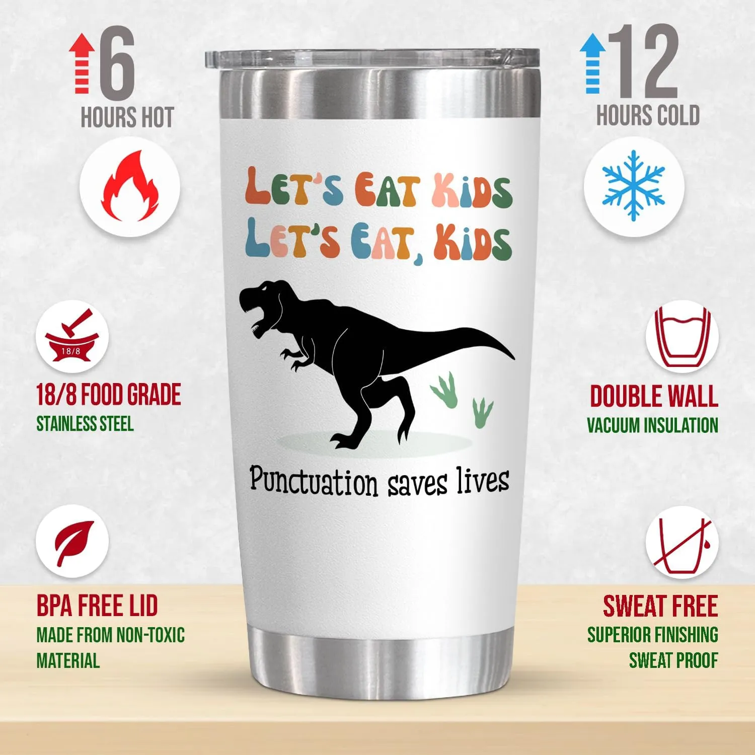 OASSIE Teacher Gifts for Women - Saurus Kids 20 oz Stainless Steel Tumbler - Teachers Day Graduation Back To School Thank You End Of The Year Birthday Teacher Appreciation Gifts for Women Coworkers