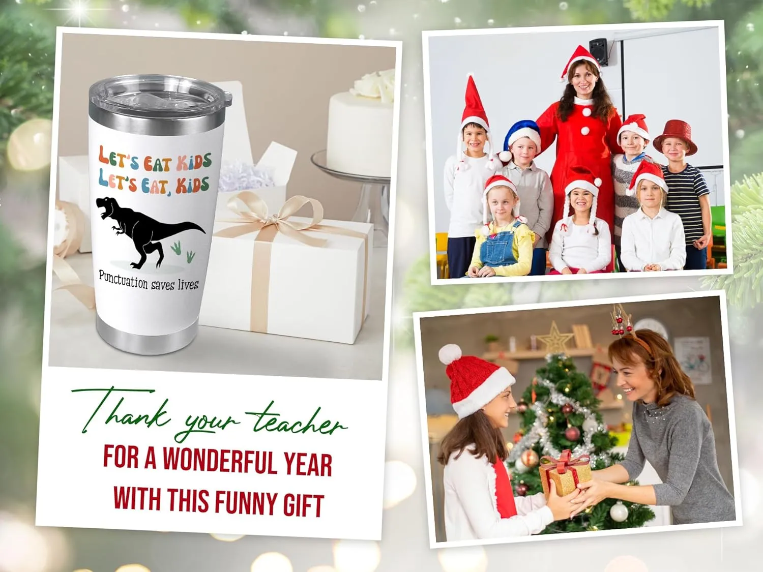 OASSIE Teacher Gifts for Women - Saurus Kids 20 oz Stainless Steel Tumbler - Teachers Day Graduation Back To School Thank You End Of The Year Birthday Teacher Appreciation Gifts for Women Coworkers
