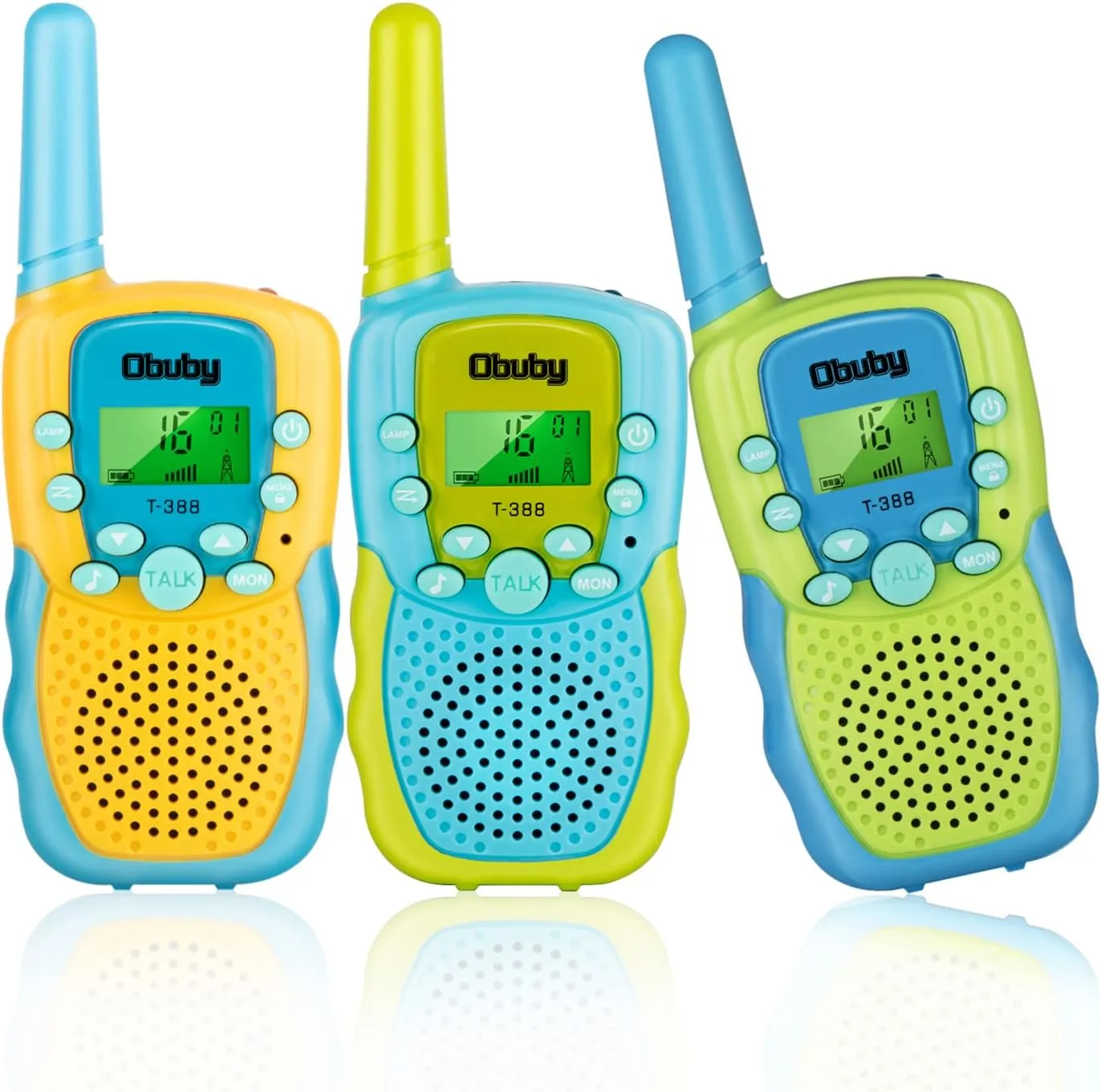 Obuby Toys for 3-12 Year Old Boys， Walkie Talkies for Kids 22 Channels 2 Way Radio Gifts Toys with Backlit LCD Flashlight 3 KMs Range Gift Toys for Age 3 up Boy and Girls to Outside , Hiking, Camping