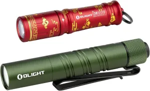 OLIGHT 90 Lumens i3E EOS PMMA TIR Lens AAA Keychain Flashlight (Auspicious Clouds) Bundle with I3T 2 Light