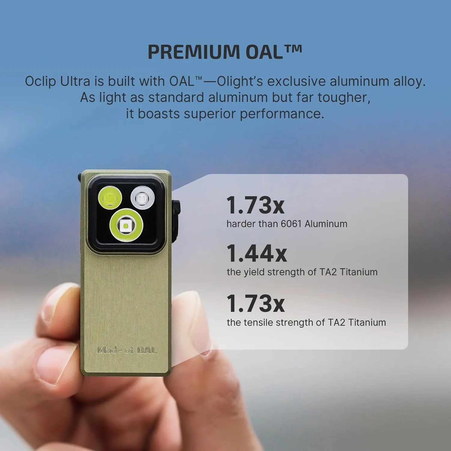 OLIGHT Oclip Ultra EDC Flashlight Clip-on Light, 530 Lumens Rechargeable with Type-C Charging, Combines Floodlight, Spotlight and UV, Triple Magenetic Lights for Inspection and Work (Olive Green)