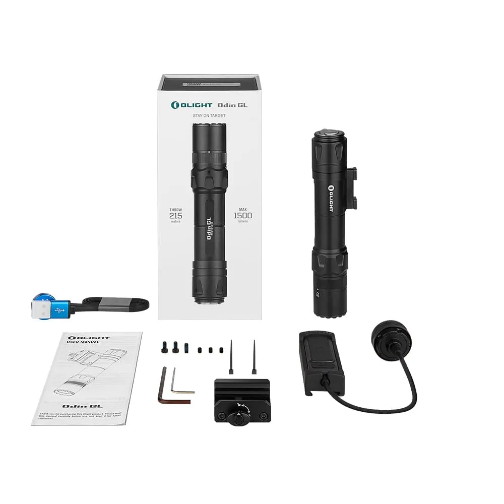 OLIGHT Rifle Flashlight ODIN GL (green laser) 1500 lm, RIS Mount - Black