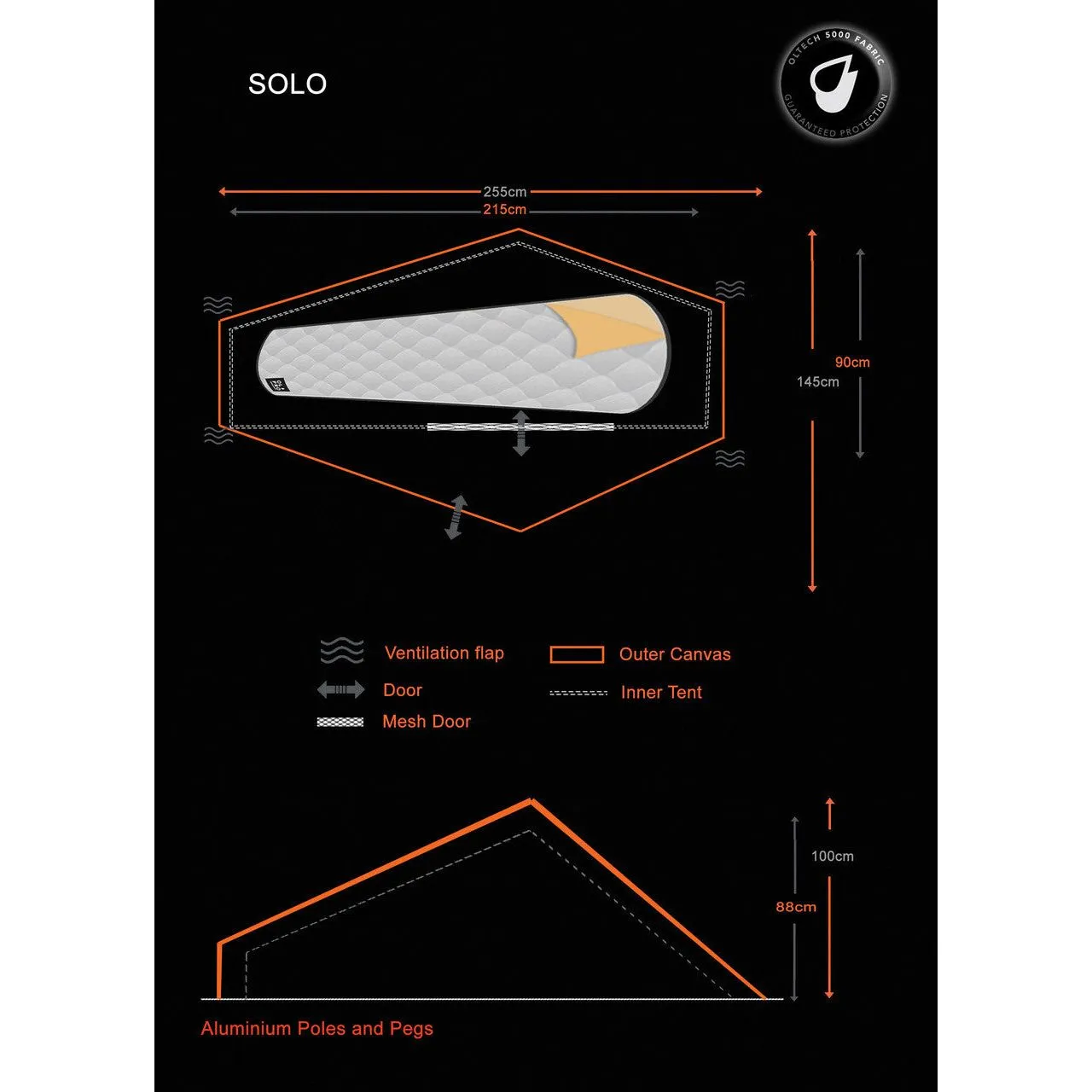 Olpro Solo - Lightweight 1 Person Tent (Ripstop)