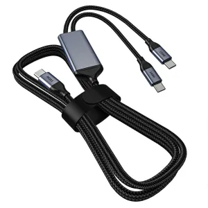 OMNIHIL 3.2FT USB-C Splitter Cable Compatible with TrustFire T30R Laser Flashlight