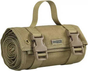 OneTigris Shooting Mat - Roll-up Shooting Mat Prone Shooter Mats Tactical Shooting Blanket Mat for Range Shooting Hunting (Non-Padded - Brown)