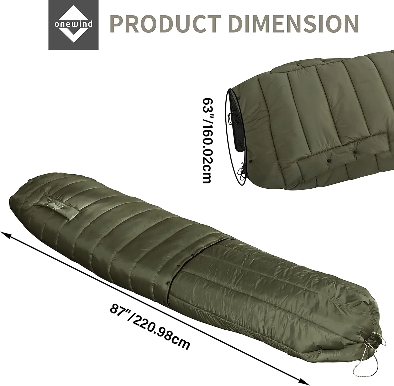 Onewind Hammock Top Quilt with Footbox, Lightweight and Portable Sleeping Quilt Camping Sleeping Bag for Backpacking and Hiking
