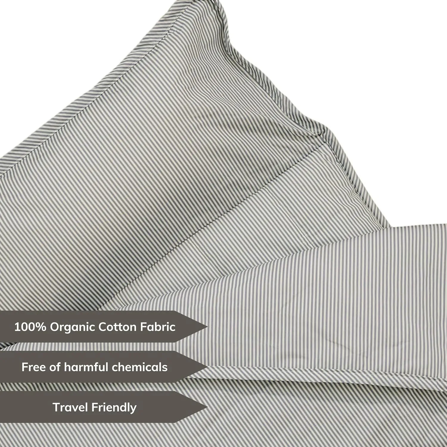 Organic Toddler Nap Mat - 100% Cotton Fabric Sleeping Mat - Sleeping Bag for Kids - Removable Pillow and Blanket – 1.5” Thick Pad - Ideal for Home, Daycare, Preschool & Sleepovers.